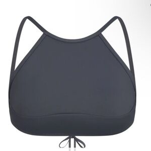 SKIMS Recycled Swim High Neck Bikini Top - Gunmetal